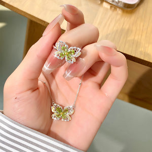 Natural Crystal Stone Butterfly Jewelry 