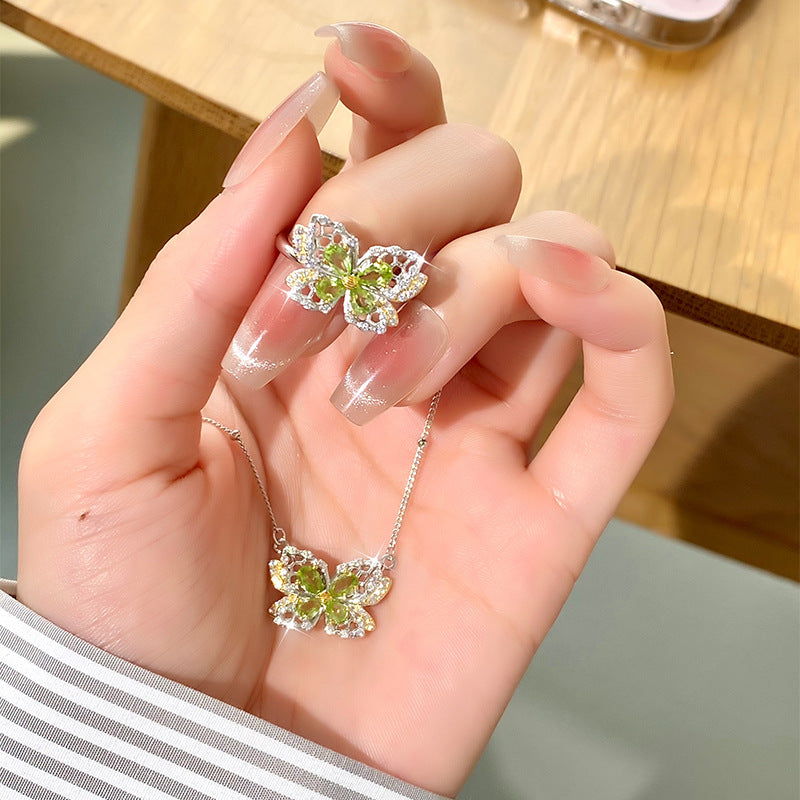 Natural Crystal Stone Butterfly Jewelry 