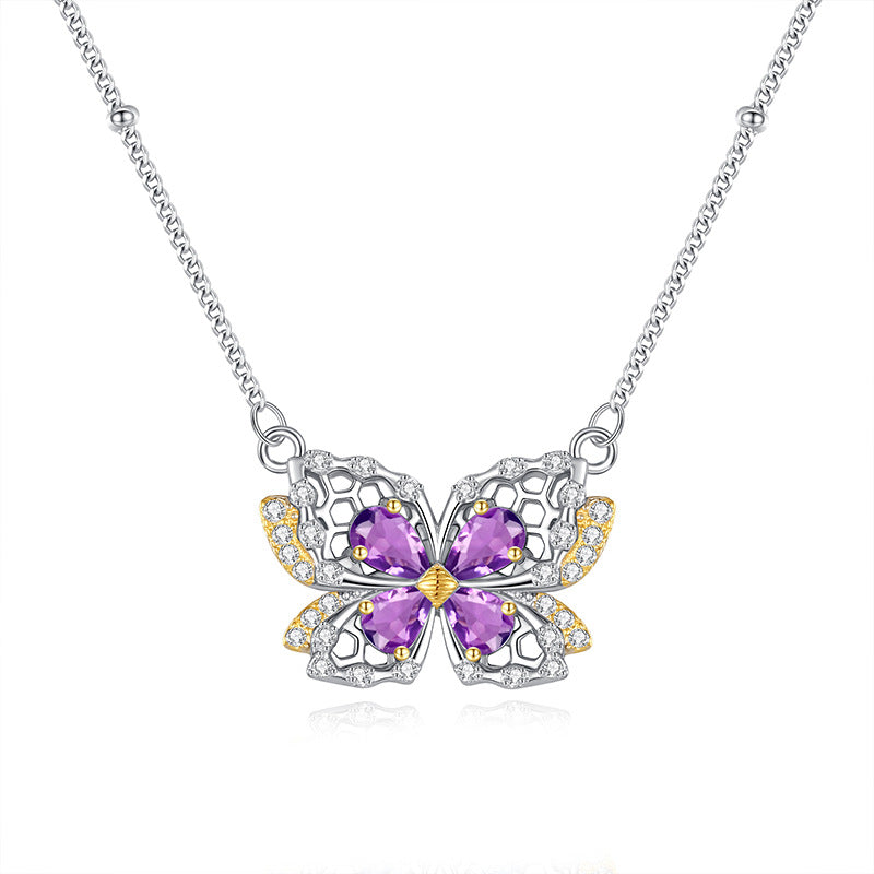 Natural Crystal Stone Butterfly Jewelry 