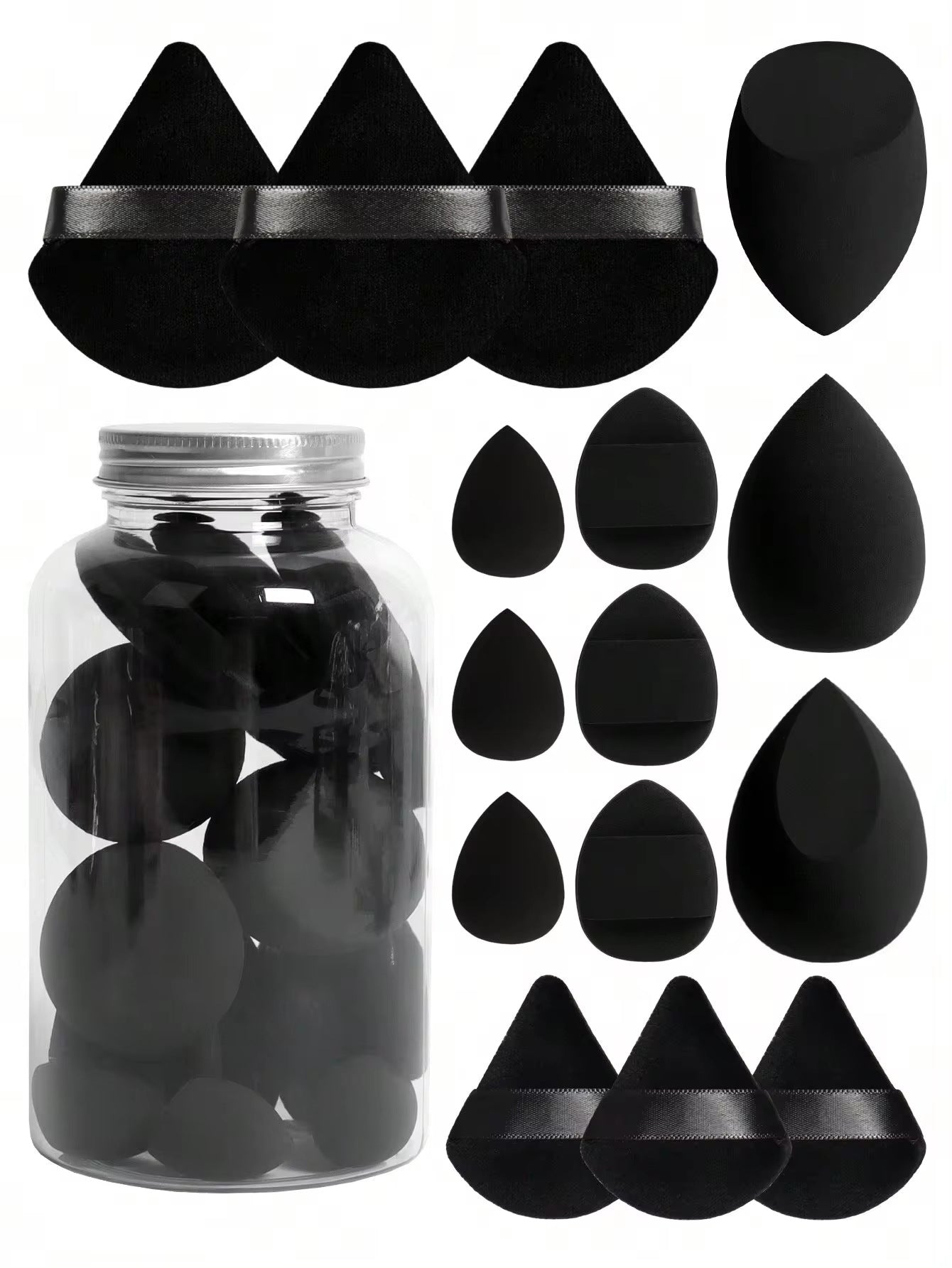 15-piece Powder Puff Set In A Floating Bottle
