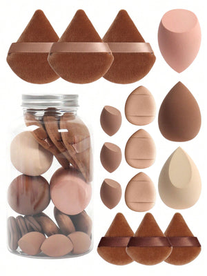 15-piece Powder Puff Set In A Floating Bottle