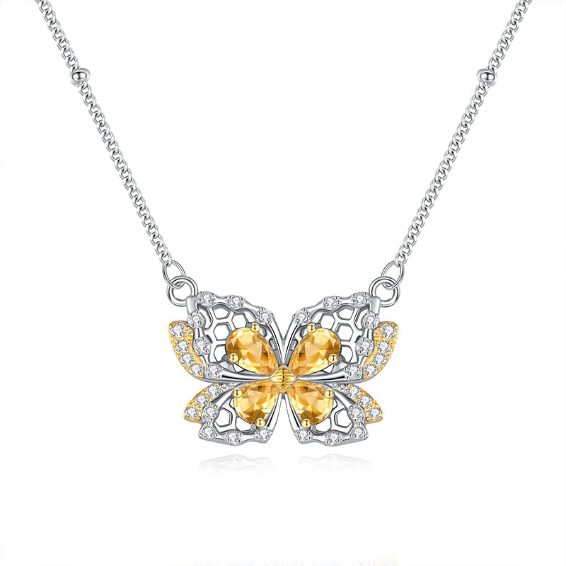 Natural Crystal Stone Butterfly Jewelry 